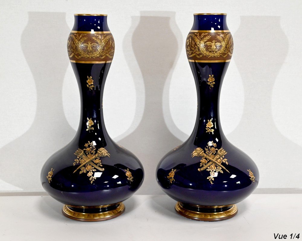 Pair Of Fine Earthenware Vases, Jaget & Pinon - Early Twentieth-photo-4