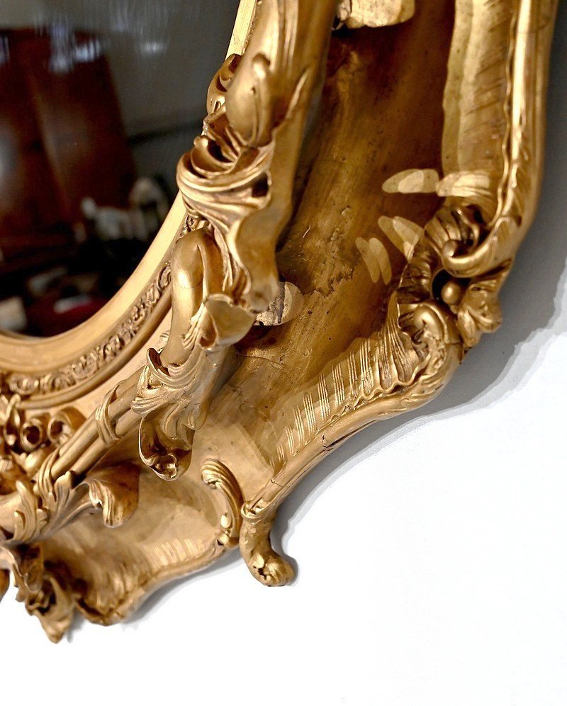 Important Miroir Louis XV – Fin XVIIIe-photo-7