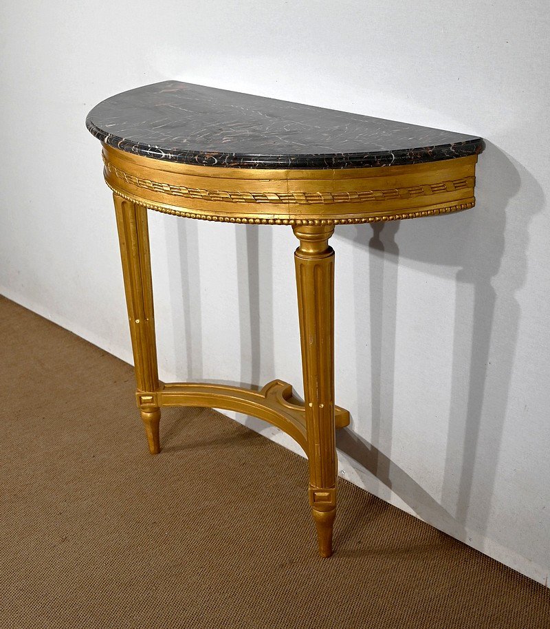 Console En Marbre Et Bois Doré, Style Louis XVI – Début XXe-photo-3