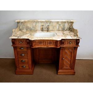 Important Vanity Unit / Washbasin In Cherry, 