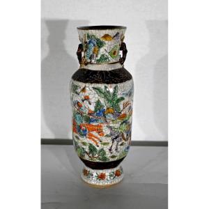 Vase En Faïence Craquelée De Nankin, Chine - XIXe