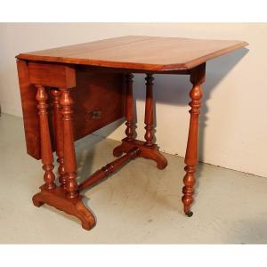 Small Shuttered Side Table In Solid Mahogany - Mid-19th Century