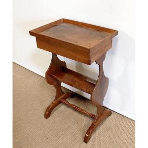 Small Living Room Table Empty-pocket In Solid Walnut - Mid-19th Century