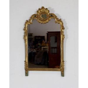 Rocaille Mirror In Golden Wood, Louis XV Style - 1900