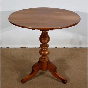 Pedestal Table In Solid Walnut, Louis Philippe Style - 2nd Half Of The Nineteenth