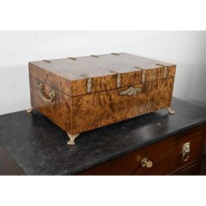 Important Travel Box In Elm Burl, Restoration Taste - 1st Part Nineteenth