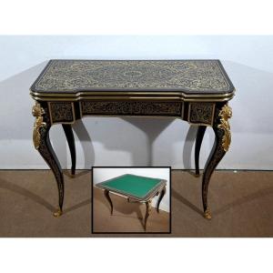 Ceremonial Console Table In Blackened Pear Tree, Napoleon III Period - Mid-19th Century