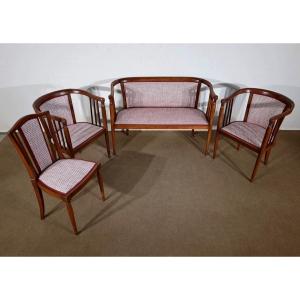 Art Deco Living Room Set In Solid Beech - 1940