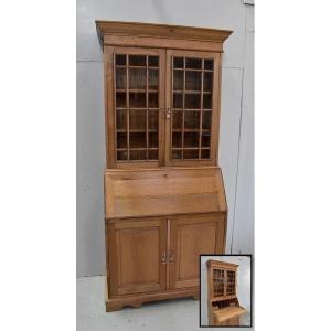 Scriban - Bookcase In Solid Blond Oak, Origin England - 1920/1930