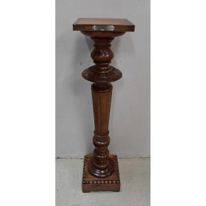 Bolster Column In Solid Walnut Louis XVI Style - 1900