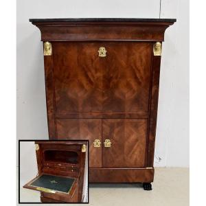 Secretaire Return From Egypt, Mahogany Burl Veneer - Early Nineteenth