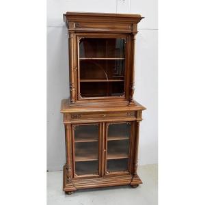 Small Buffet Two Bodies In Solid Walnut - 1900s