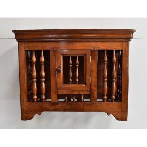 Authentic Small Panetière In Walnut, Louis Philippe Period - Mid-19th Century