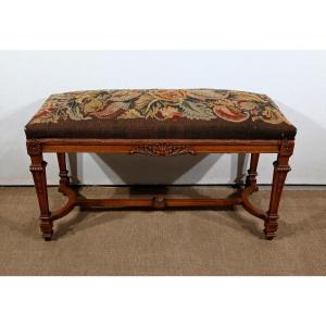 Long Rectangular Bench In Walnut – 1910