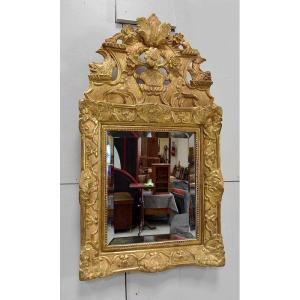 Petit Miroir En Bois Doré, Style Régence - Fin XIXe