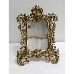 Table Mirror In Gilt Bronze, Napoleon III Period - 2nd Part Nineteenth