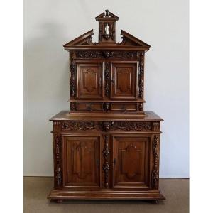 Buffet Two Diminutive Body In Walnut, Renaissance - XVII