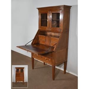 Bureau De Pente Vitrine En Acacia Massif, Style Louis XVI – 1ère Partie XIXe