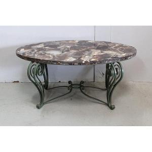 Marble And Wrought Iron Coffee Table – 1950