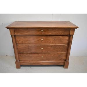 Small Commode In Solid Walnut - Early Nineteenth