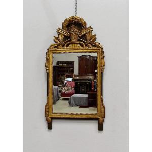 Rectangular Mirror In Golden Wood, Louis XVI Style - Early 20th Century