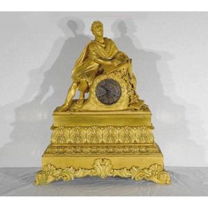 Important Gilt Bronze Clock - 1st Part Nineteenth