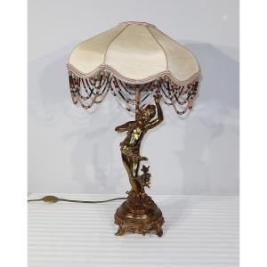 "the Flute Player" Lamp, After Auguste Moreau - Early 20th Century