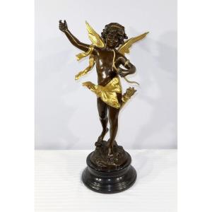 Important Bronze "cupid" By Charles B. - XIXth
