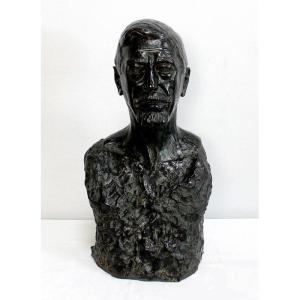 Unique Buste En Bronze De Gustave Eiffel à La Cire Perdue, Signé A. Semenoff – Début XXe