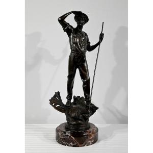 Bronze « Le Faucheur », Signé E.aizelin – 2ème Partie Du XIXe