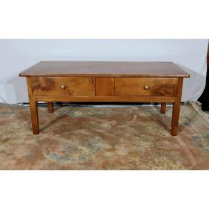 Living Room Coffee Table In Solid Cherry - 2nd Half Nineteenth