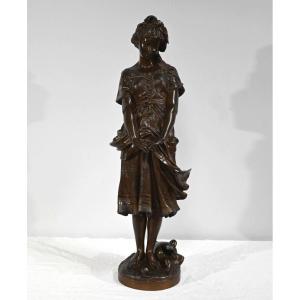 Bronze « La Jeune Fille à La Cruche Cassée », Signé J-b.germain – Fin XIXe