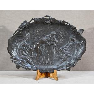 Bronze Tray “a Slave Trader”, Signed A.moreau After V.giraud – Late 19th Century