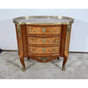 Kidney Commode In Precious Wood, Louis XIV / Louis XV Transition Style – Late 19th Century