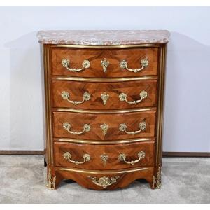 Petite Commode Tombeaux D’entre-deux En Bois De Violette Et De Bois De Rose, Style Louis XIV – 