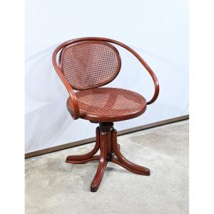 Fauteuil De Bureau En Hêtre, Esprit Thonet – Début XXe