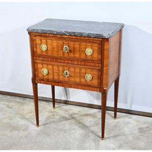 Small Sauteuse Commode In Mahogany And Rosewood, Louis XVI – 18th Century