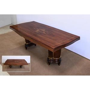 Rectangular Table In Rio Rosewood, Attributed To J. Leleu, Art Deco – 1940