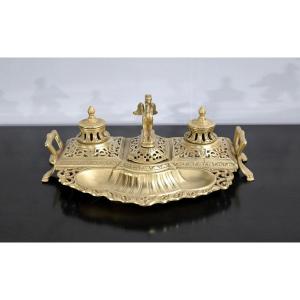 Inkwell In Gilt Bronze – Late 19th Century