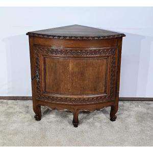 Corner Cabinet In Solid Oak, Louis XV Style – Early 19th Century