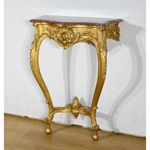 Console Murale En Bois Doré, Style Louis XV, époque Napoléon III – Milieu XIXe