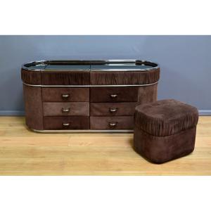 Nubuck Dressing Table, Italian Design – 1970