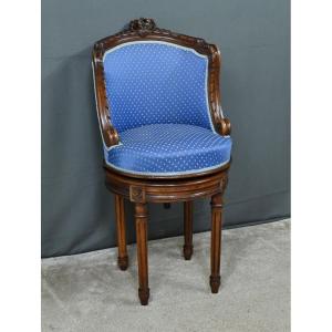 Louis XVI Style Beech Swivel Harpist Chair – Early 20th Century