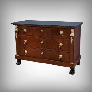 Return From Egypt Chest Of Drawers In Cuban Mahogany, Empire Period – Early 19th Century