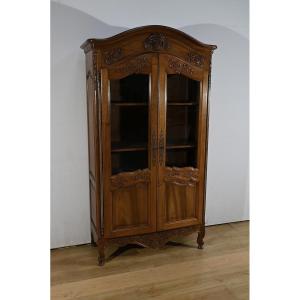Bibliothèque Vitrine en Noyer, style Louis XV – Fin XIXe