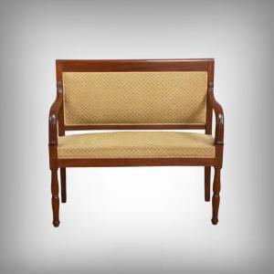 Mahogany Landing Sofa, Restoration Period – Part 1 Of The 19th Century