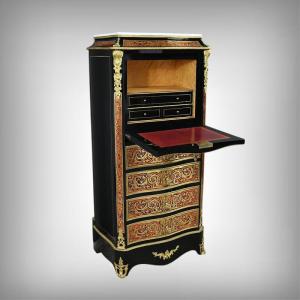 Secretary In “boulle” Marquetry, Napoleon III Period – Mid-19th Century