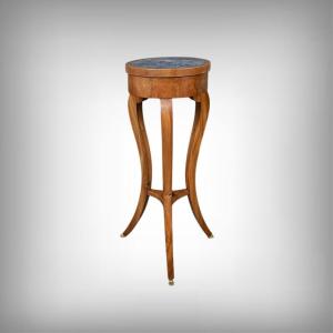 Cherrywood And Marble Pedestal Table, Restoration Period – Early 19th Century