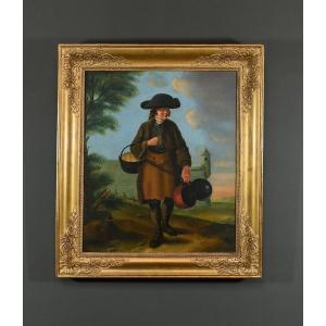 Oil On Canvas "the Tinsmith", Signed Fortière Delavau, 1817 – Early 19th Century