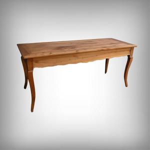 Farmhouse Table In Light Cherry Wood, Louis XV Style – Second Half Of The 19th Century